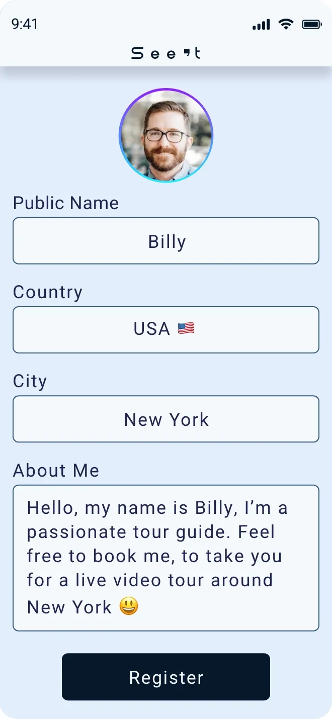 Tour guide register