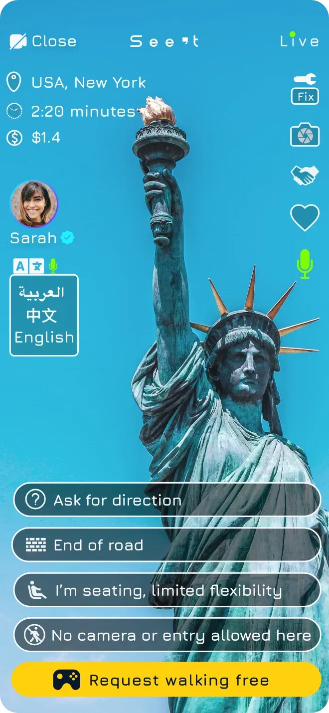Tour guide live tour